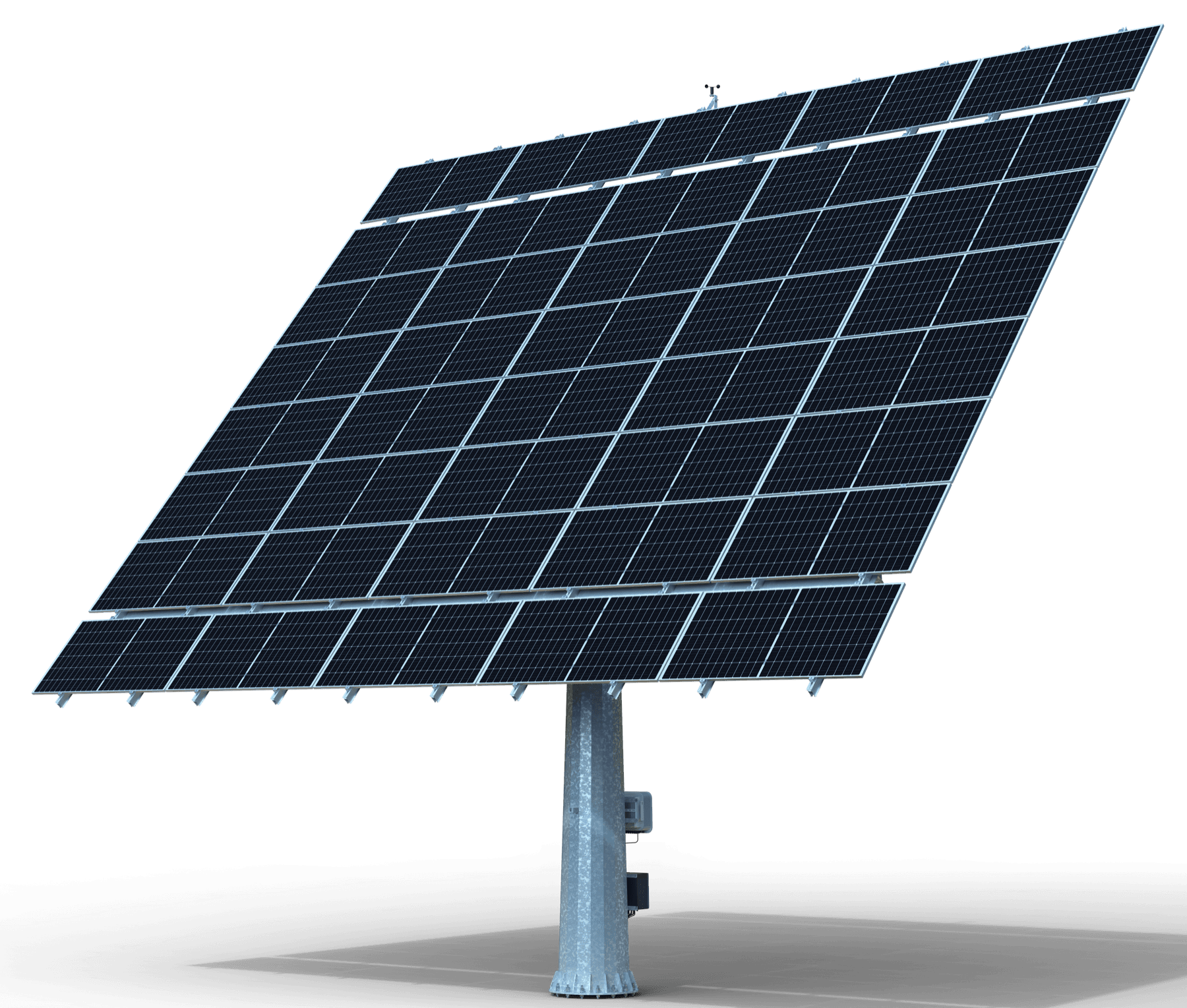 Tracker solaire OKWIND TREA 40000, panneau orientable monté sur un mât